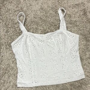 Nordstrom White Embellished Crop Camisole